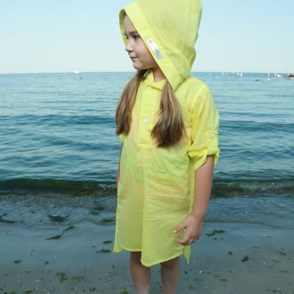 Детская пляжная туника, жёлтая